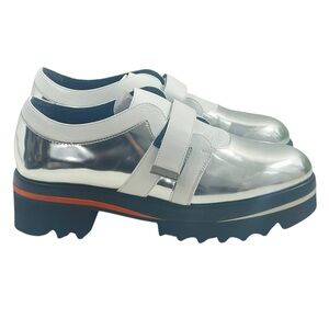 NIB iRi NYC DAAN Silver Leather Loafer Size EU 41 Women's‎ 11 Platform Shoes